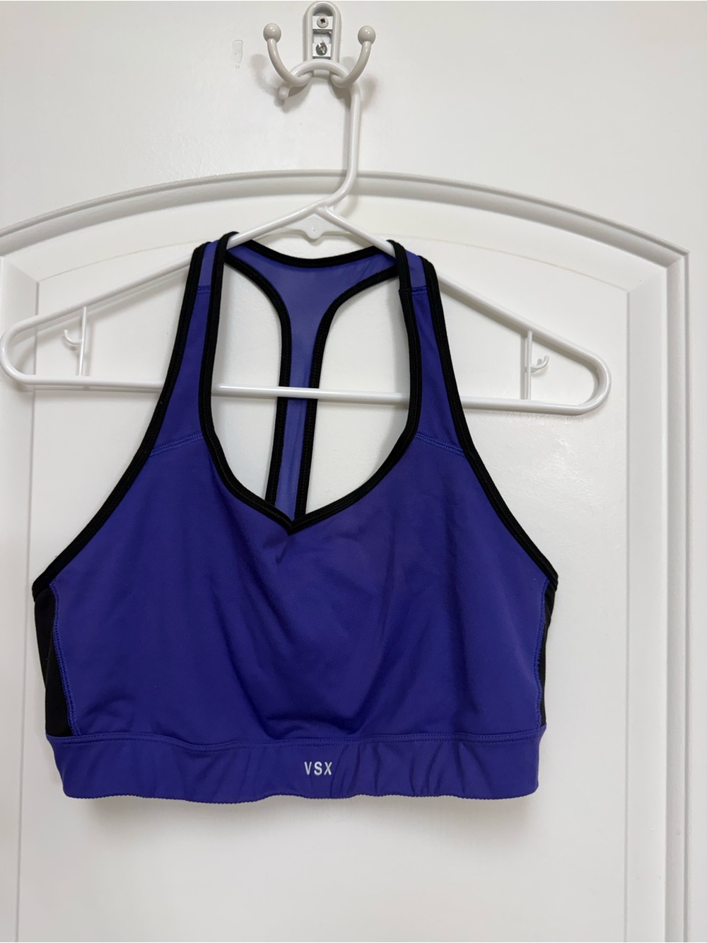 Victoria's Secret Purple Racerback Sports Bra with Black Trim VSX Sport